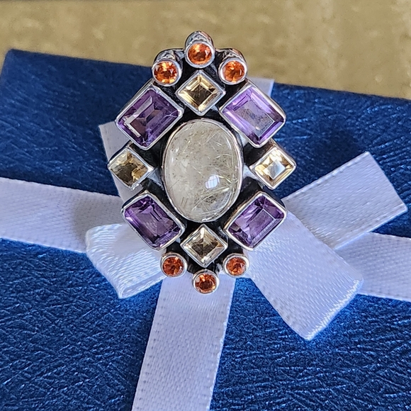 NICKY BUTLER RAJ COLLECTION LIMITED EDITION Quartz Amethyst NB Designer Ring NWT - Picture 14 of 15